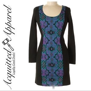 Plenty Tracy Reese Sheath Print Block Long Sleeve Dress